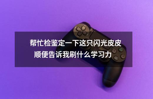 帮忙检鉴定一下这只闪光皮皮    顺便告诉我刷什么学习力-第1张-游戏信息-龙启网