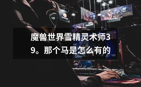 魔兽世界雪精灵术师39。那个马是怎么有的-第1张-游戏信息-龙启网