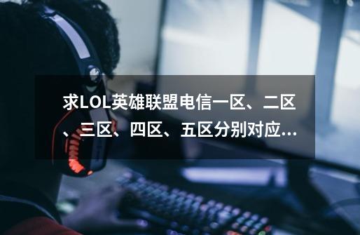求LOL英雄联盟电信一区、二区、三区、四区、五区分别对应的名称-第1张-游戏信息-龙启网