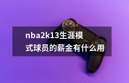 nba2k13生涯模式球员的薪金有什么用-第1张-游戏信息-龙启网