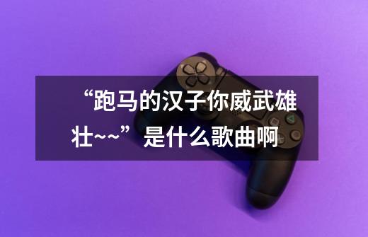 “跑马的汉子你威武雄壮~~”是什么歌曲啊-第1张-游戏信息-龙启网