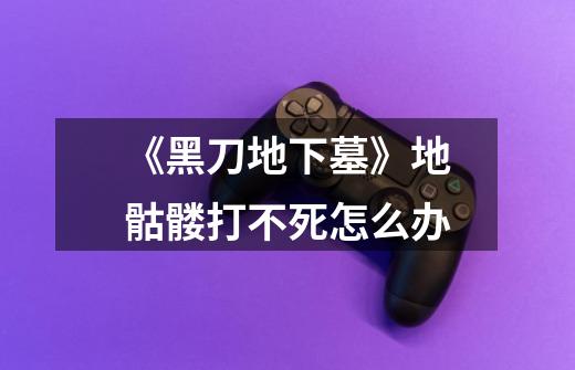《黑刀地下墓》地骷髅打不死怎么办-第1张-游戏信息-龙启网