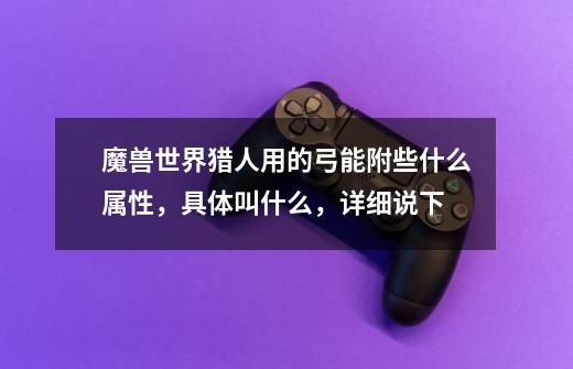 魔兽世界猎人用的弓能附些什么属性,具体叫什么,详细说下-第1张-游戏信息-龙启网
