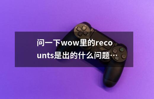 问一下wow里的recounts是出的什么问题…-第1张-游戏信息-龙启网