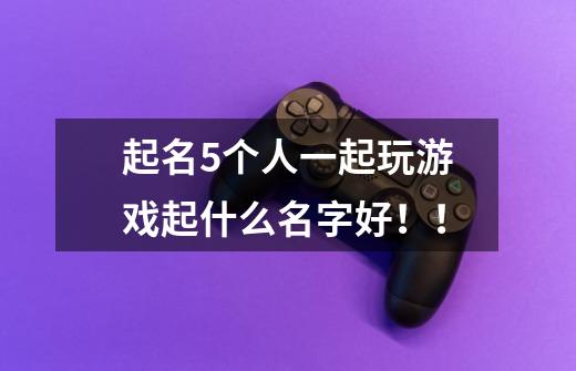 起名5个人一起玩游戏起什么名字好！！-第1张-游戏信息-龙启网