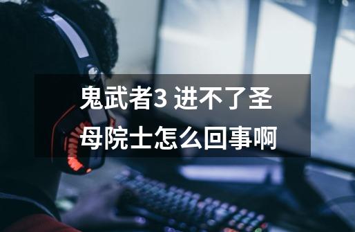 鬼武者3 进不了圣母院士怎么回事啊-第1张-游戏信息-龙启网