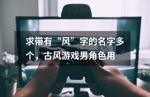 求带有“风”字的名字多个,古风游戏男角色用-第1张-游戏信息-龙启网