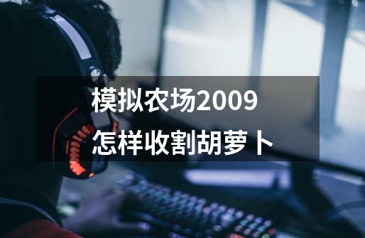 模拟农场2009怎样收割胡萝卜-第1张-游戏信息-龙启网