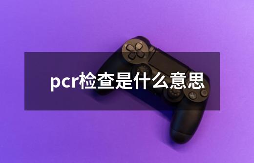 pcr检查是什么意思-第1张-游戏信息-龙启网