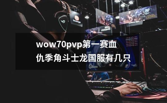wow7.0pvp第一赛血仇季角斗士龙国服有几只-第1张-游戏信息-龙启网