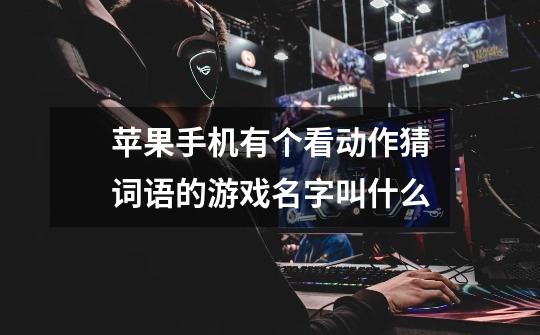 苹果手机有个看动作猜词语的游戏名字叫什么-第1张-游戏信息-龙启网