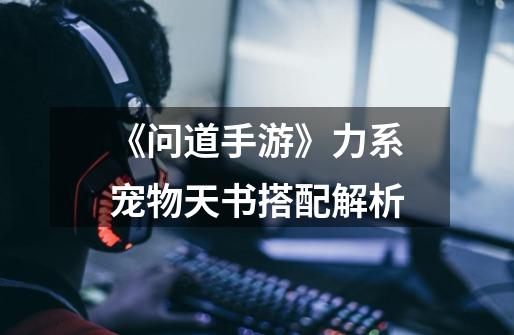 《问道手游》力系宠物天书搭配解析-第1张-游戏信息-龙启网