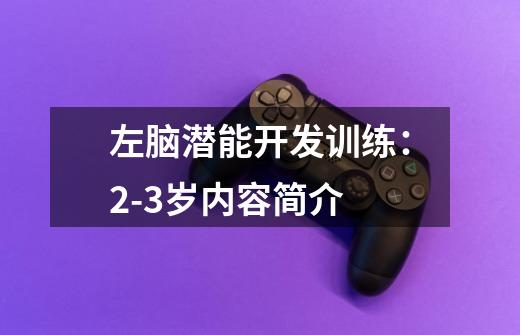 左脑潜能开发训练:2-3岁内容简介-第1张-游戏信息-龙启网
