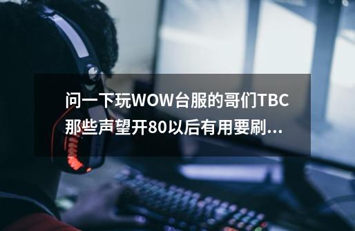 问一下玩WOW台服的哥们TBC那些声望开80以后有用要刷的-第1张-游戏信息-龙启网