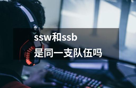 ssw和ssb是同一支队伍吗-第1张-游戏信息-龙启网