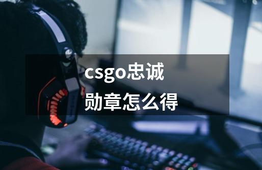 csgo忠诚勋章怎么得-第1张-游戏信息-龙启网