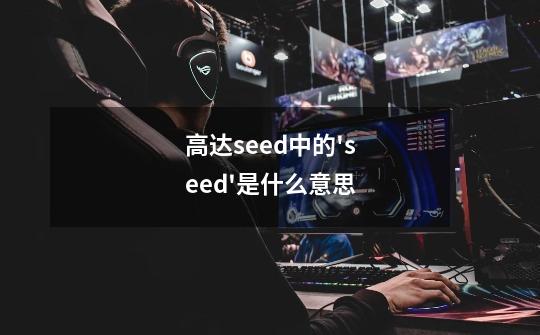 高达seed中的'seed'是什么意思-第1张-游戏信息-龙启网