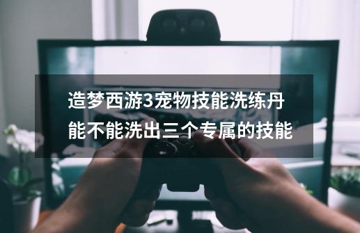 造梦西游3宠物技能洗练丹能不能洗出三个专属的技能-第1张-游戏信息-龙启网