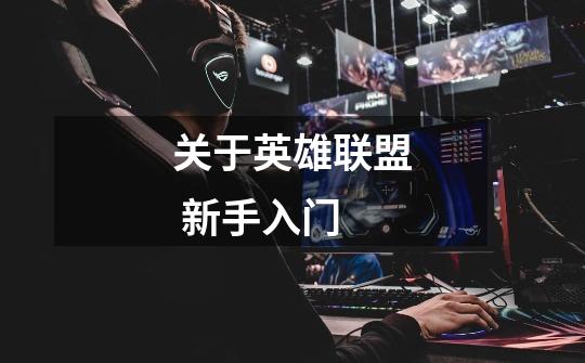 关于英雄联盟 新手入门-第1张-游戏信息-龙启网
