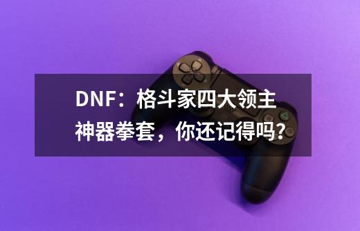 DNF:格斗家四大领主神器拳套,你还记得吗?-第1张-游戏信息-龙启网