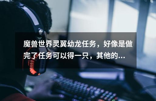 魔兽世界灵翼幼龙任务,好像是做完了任务可以得一只,其他的要声望刷是吗-第1张-游戏信息-龙启网