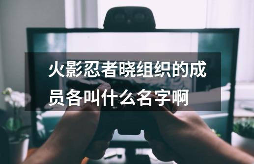 火影忍者晓组织的成员各叫什么名字啊-第1张-游戏信息-龙启网