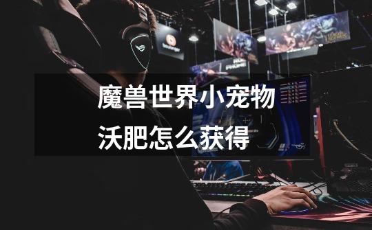 魔兽世界小宠物沃肥怎么获得-第1张-游戏信息-龙启网