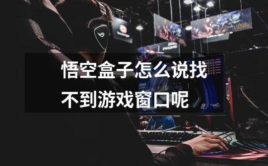 悟空盒子怎么说找不到游戏窗口呢-第1张-游戏信息-龙启网
