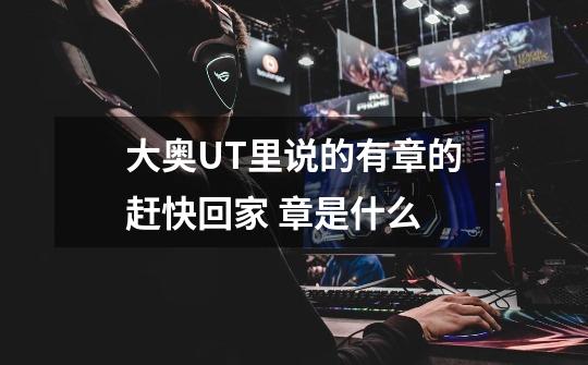 大奥UT里说的有章的赶快回家 章是什么-第1张-游戏信息-龙启网