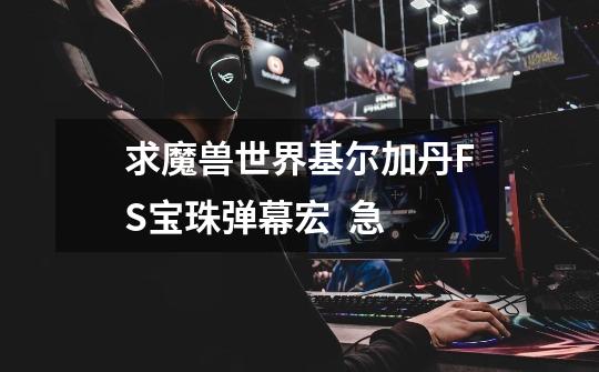 求魔兽世界基尔加丹FS宝珠弹幕宏 急-第1张-游戏信息-龙启网