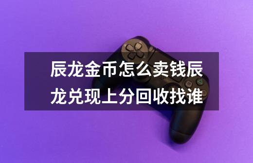 辰龙金币怎么卖钱辰龙兑现上分回收找谁-第1张-游戏信息-龙启网