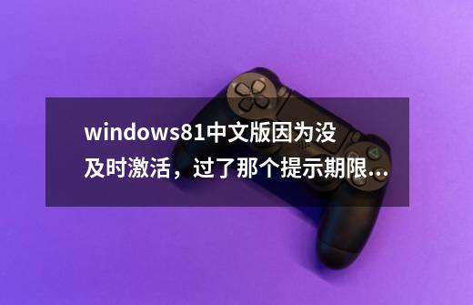 windows8.1中文版因为没及时激活,过了那个提示期限,现在有了密匙也激-第1张-游戏信息-龙启网