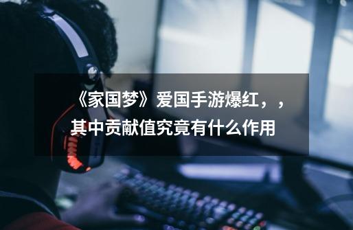 《家国梦》爱国手游爆红,,其中贡献值究竟有什么作用-第1张-游戏信息-龙启网