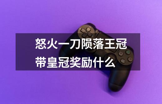 怒火一刀陨落王冠带皇冠奖励什么-第1张-游戏信息-龙启网