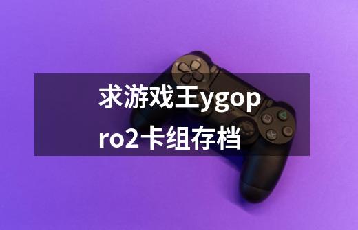 求游戏王ygopro2卡组存档-第1张-游戏信息-龙启网