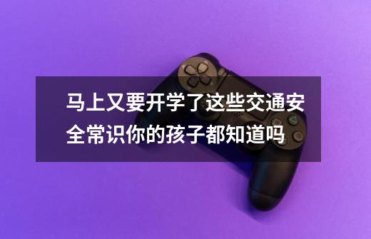 马上又要开学了这些交通安全常识你的孩子都知道吗-第1张-游戏信息-龙启网