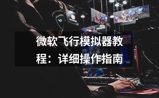 微软飞行模拟器教程:详细操作指南-第1张-游戏信息-龙启网