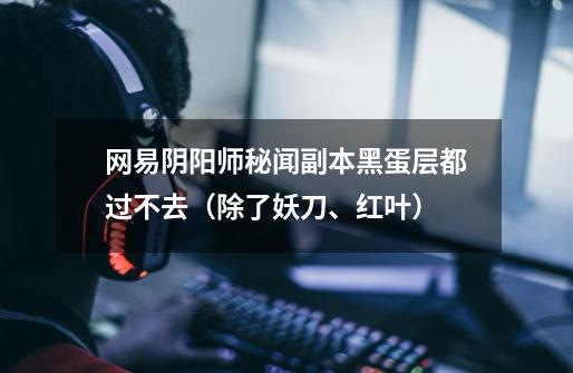 网易阴阳师秘闻副本黑蛋层都过不去(除了妖刀、红叶)-第1张-游戏信息-龙启网