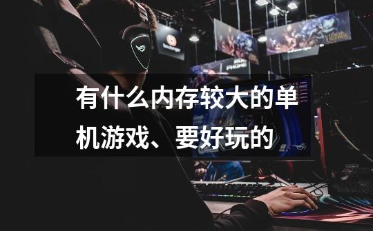 有什么内存较大的单机游戏、要好玩的-第1张-游戏信息-龙启网