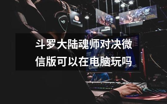 斗罗大陆魂师对决微信版可以在电脑玩吗-第1张-游戏信息-龙启网