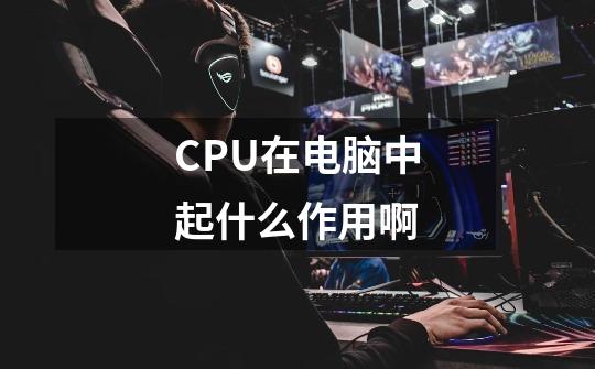 CPU在电脑中起什么作用啊-第1张-游戏信息-龙启网
