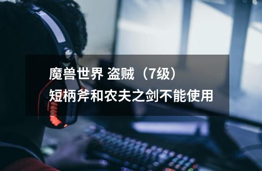 魔兽世界 盗贼(7级) 短柄斧和农夫之剑不能使用-第1张-游戏信息-龙启网