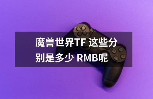魔兽世界TF 这些分别是多少 RMB呢-第1张-游戏信息-龙启网