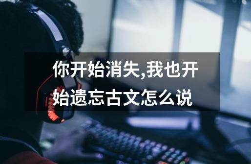 你开始消失,我也开始遗忘古文怎么说-第1张-游戏信息-龙启网