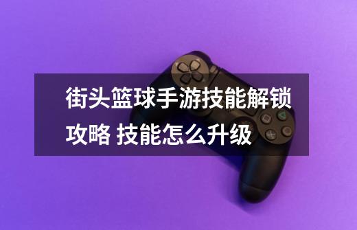 街头篮球手游技能解锁攻略 技能怎么升级-第1张-游戏信息-龙启网