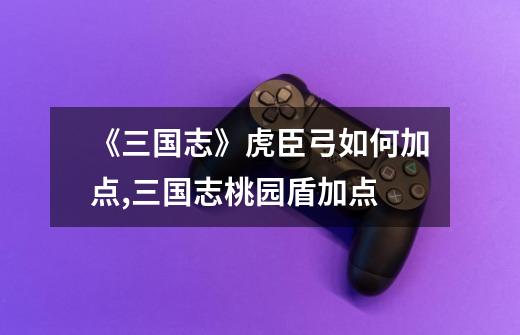 《三国志》虎臣弓如何加点?,三国志桃园盾加点-第1张-游戏信息-龙启网