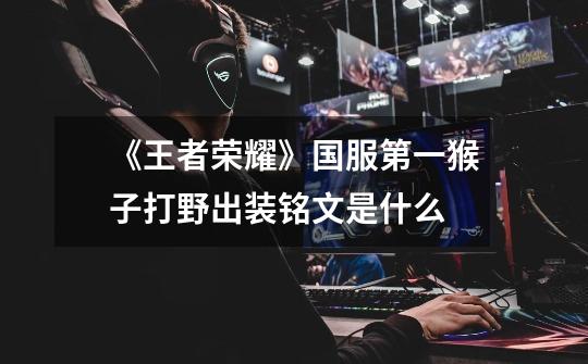 《王者荣耀》国服第一猴子打野出装铭文是什么-第1张-游戏信息-龙启网