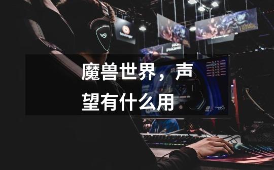 魔兽世界,声望有什么用-第1张-游戏信息-龙启网