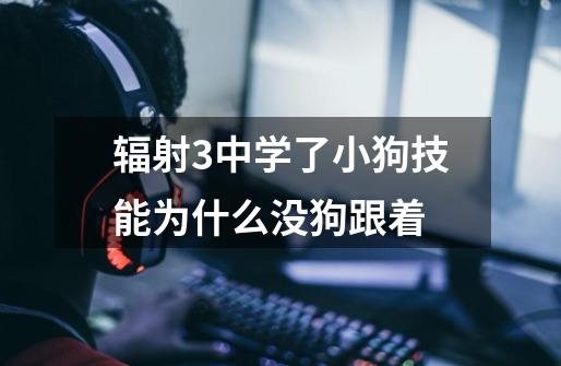 辐射3中学了小狗技能为什么没狗跟着-第1张-游戏信息-龙启网