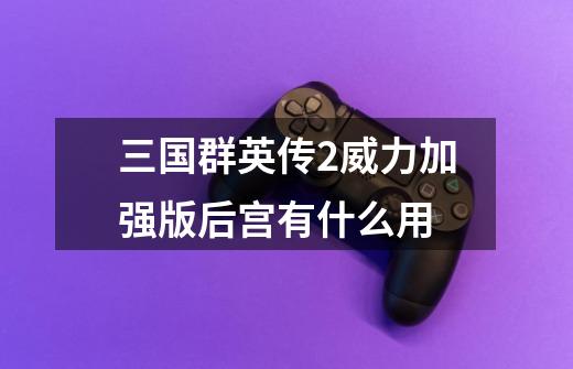 三国群英传2威力加强版后宫有什么用-第1张-游戏信息-龙启网